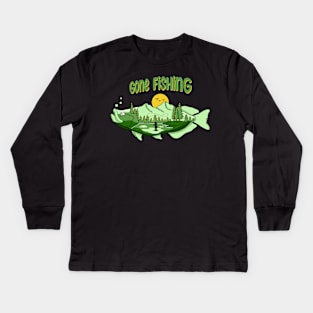 Gone Fishing on the Lake Kids Long Sleeve T-Shirt